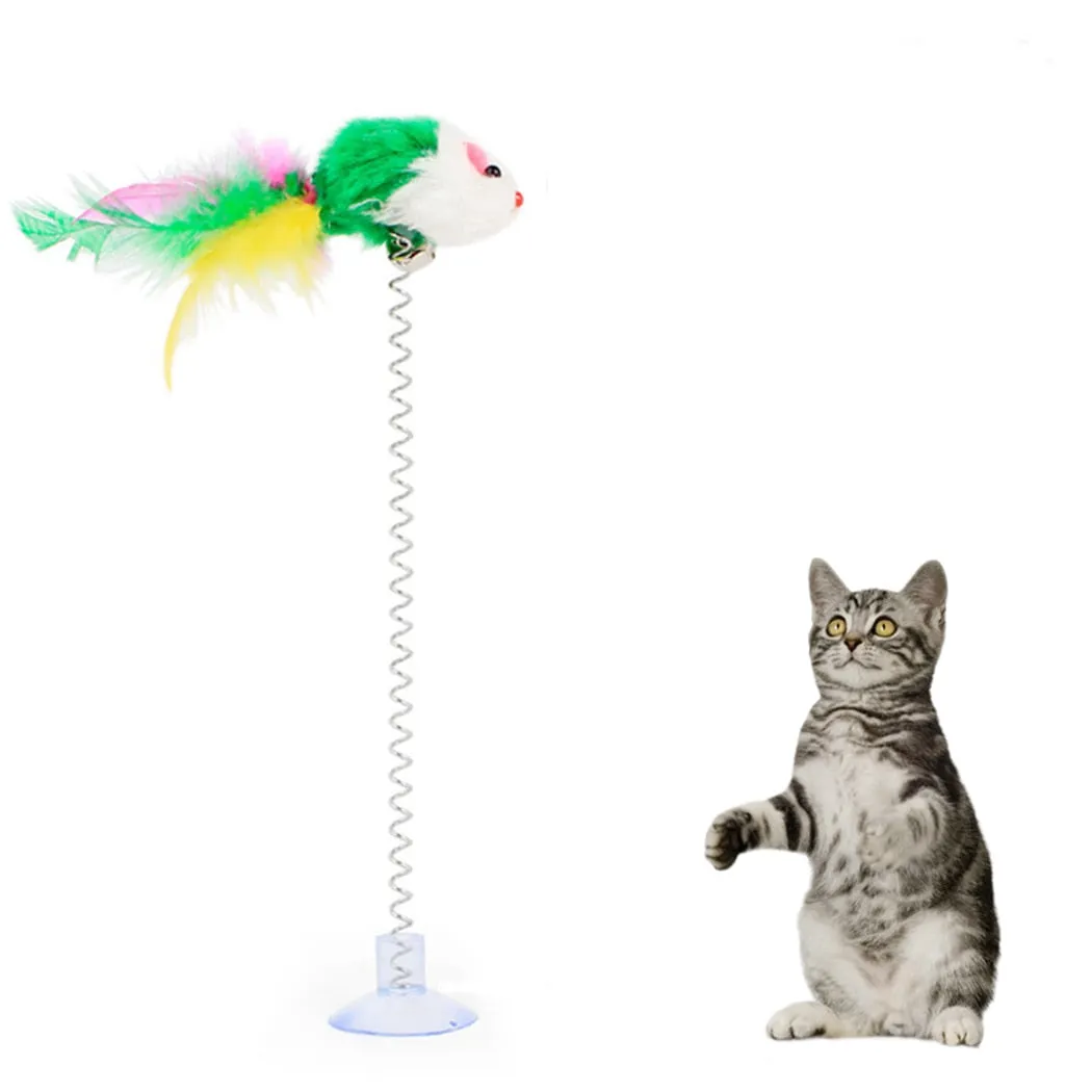 1 piece Cat Toy Stick Feather Wand With Bell Mouse Cage