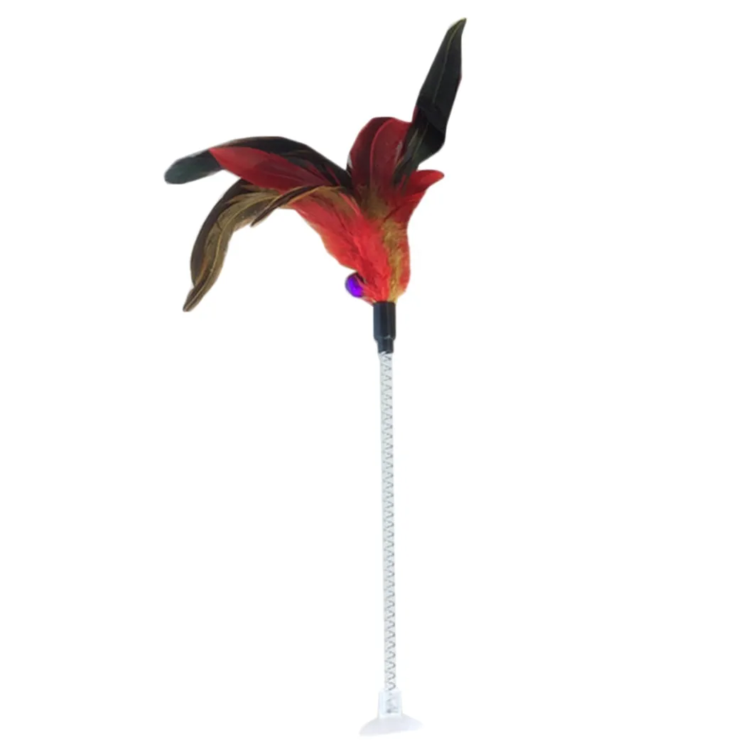 1 piece Cat Toy Stick Feather Wand With Bell Mouse Cage