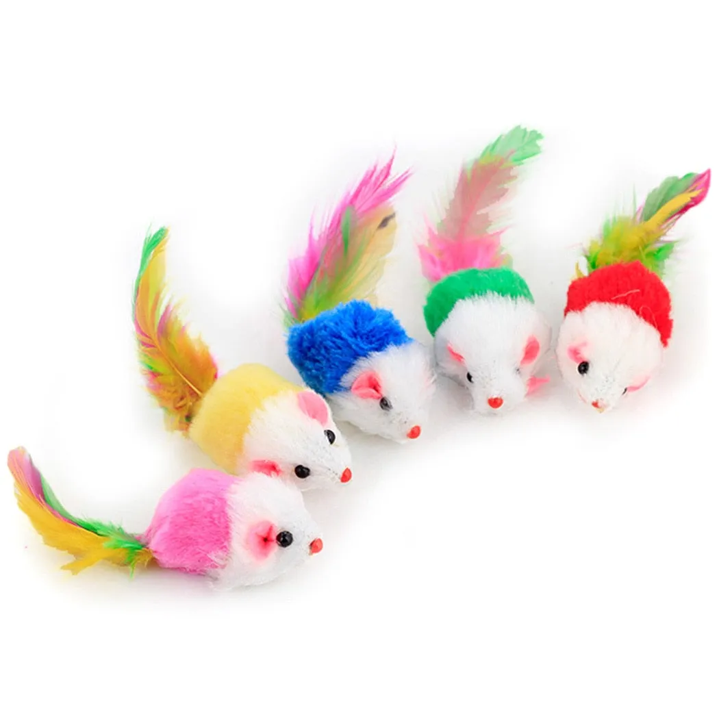 1 piece Cat Toy Stick Feather Wand With Bell Mouse Cage