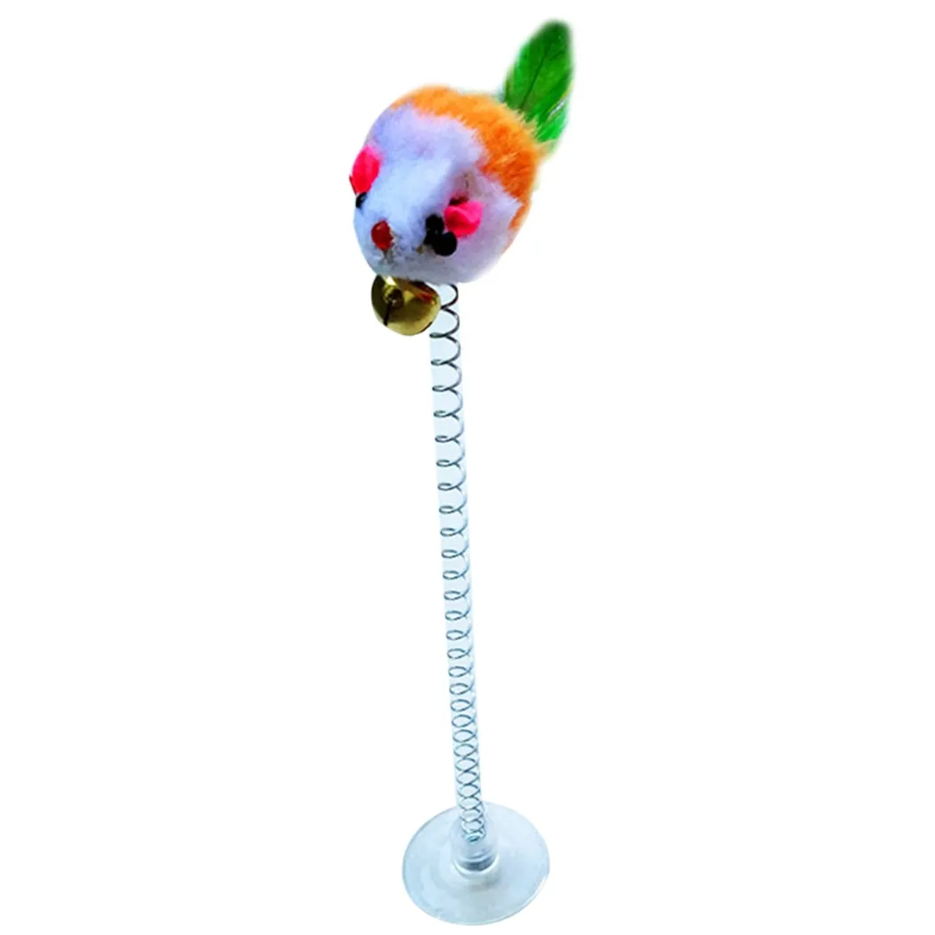 1 piece Cat Toy Stick Feather Wand With Bell Mouse Cage