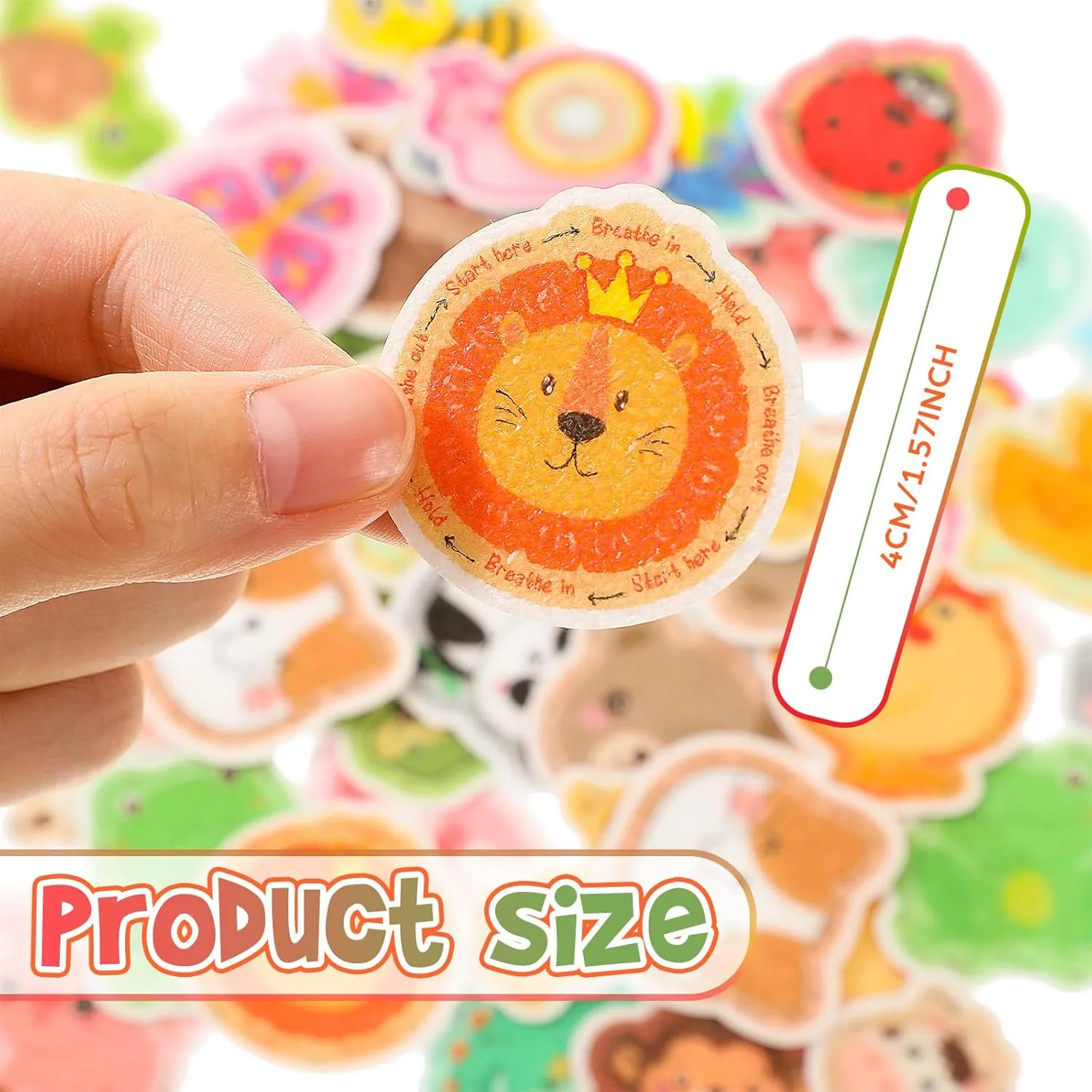50 Pcs Anxiety Sensory Stickers Calm Stickers Reusable Sensory Strips Adhesive Textured Strips Toys Stress Anxiety Relief Items for Adult Teen Classroom Desk Office Fidget Supplies (Animals)