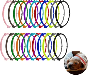 AIEX 24pcs Puppy Id Collars, Puppy Bands Collars Whelping Collars for Newborn Pet Dog Cat Identification