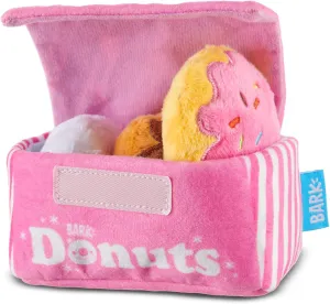 Barkbox Dog Toys  Barkers Dozen Donuts Plush 4 in 1 Multi Part Interactive Dog Toy for Dogs & Puppies  Small