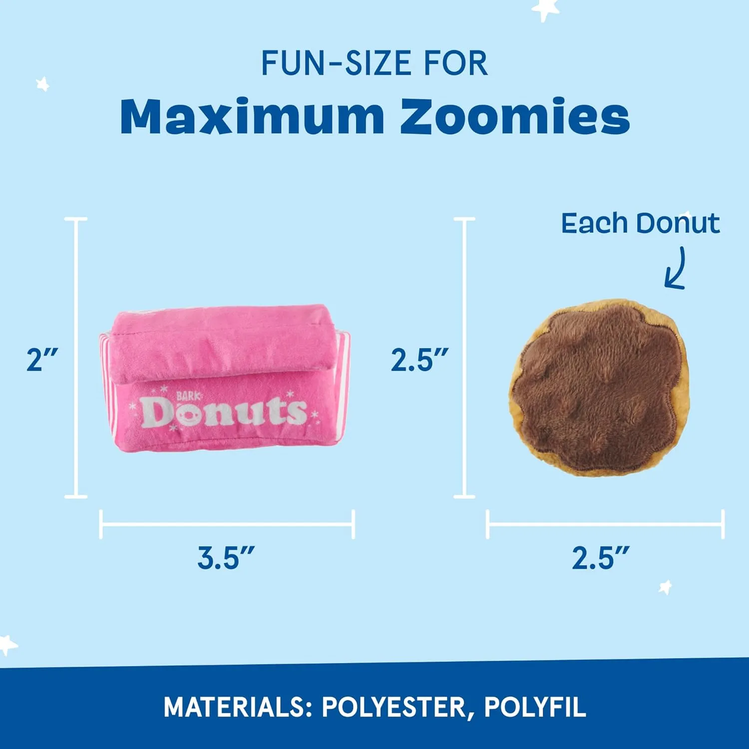 Barkbox Dog Toys  Barkers Dozen Donuts Plush 4 in 1 Multi Part Interactive Dog Toy for Dogs & Puppies  Small