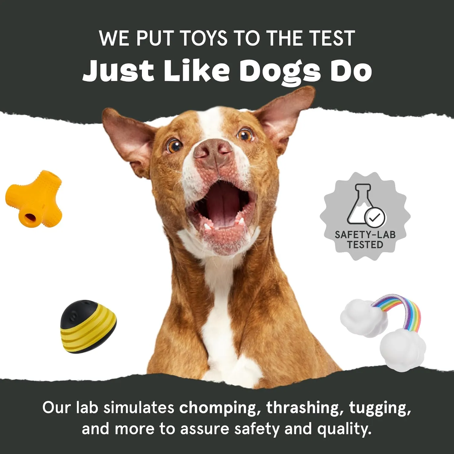 Barkbox Super Chewer Tough Dog Chew Toys for Aggressive Chewers, Dental Stimulating (Chopper - Small)