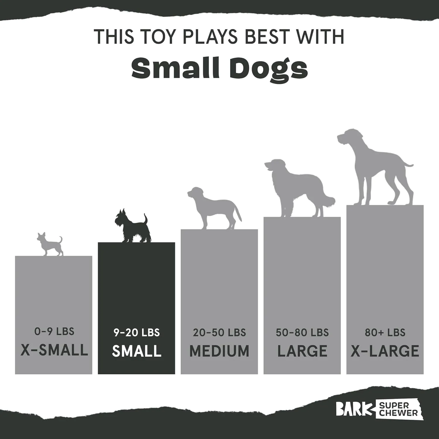 Barkbox Super Chewer Tough Dog Chew Toys for Aggressive Chewers, Dental Stimulating (Chopper - Small)