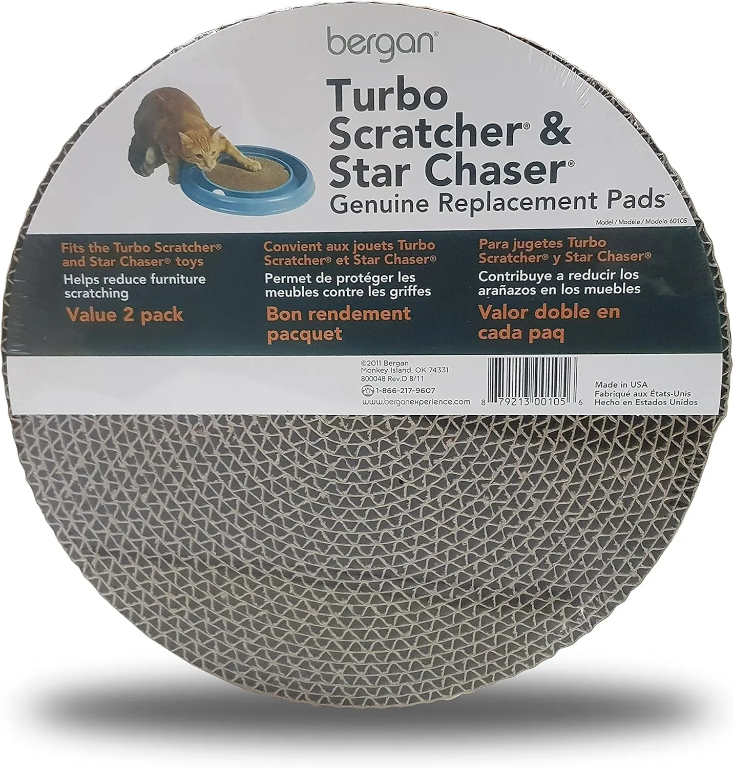Bergan Turbo Scratcher Replacement Pads, 2 Pack