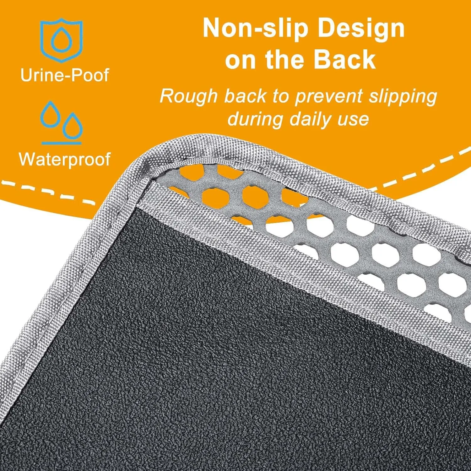Cat Litter Mat Litter Trapping Mat,Cat Litter Box Mat for Floor 32"x22", 2 Layer Llitterbox Mat for Pet kitty,Litter Rug Catcher,Waterproof Urine Proof, Clean Easily, Collapsable, Medium