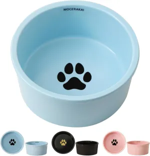 Ceramic 44oz Pet Bowl for Dogs and Cats, Weighted Non-Slip Dog Bowls Food and Water Dish, Durable Pets Feeding Bowls Suitable for Small Medium Dogs, Blue