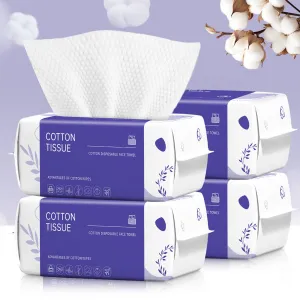 Disposable Face Towel 400 Count, Face Towels, Soft Cotton Dry Wipes Facial Cloths Towelettes for Washing and Drying, Facial Tissue for Cleansing, Skincare and Makeup Remover