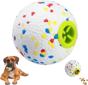 Dog Ball - High Bouncy Tennis Ball, 3.15" Treat Dispensing Dog Puzzle Toy for Teeth, Slow Feeder, IQ Training & Playing