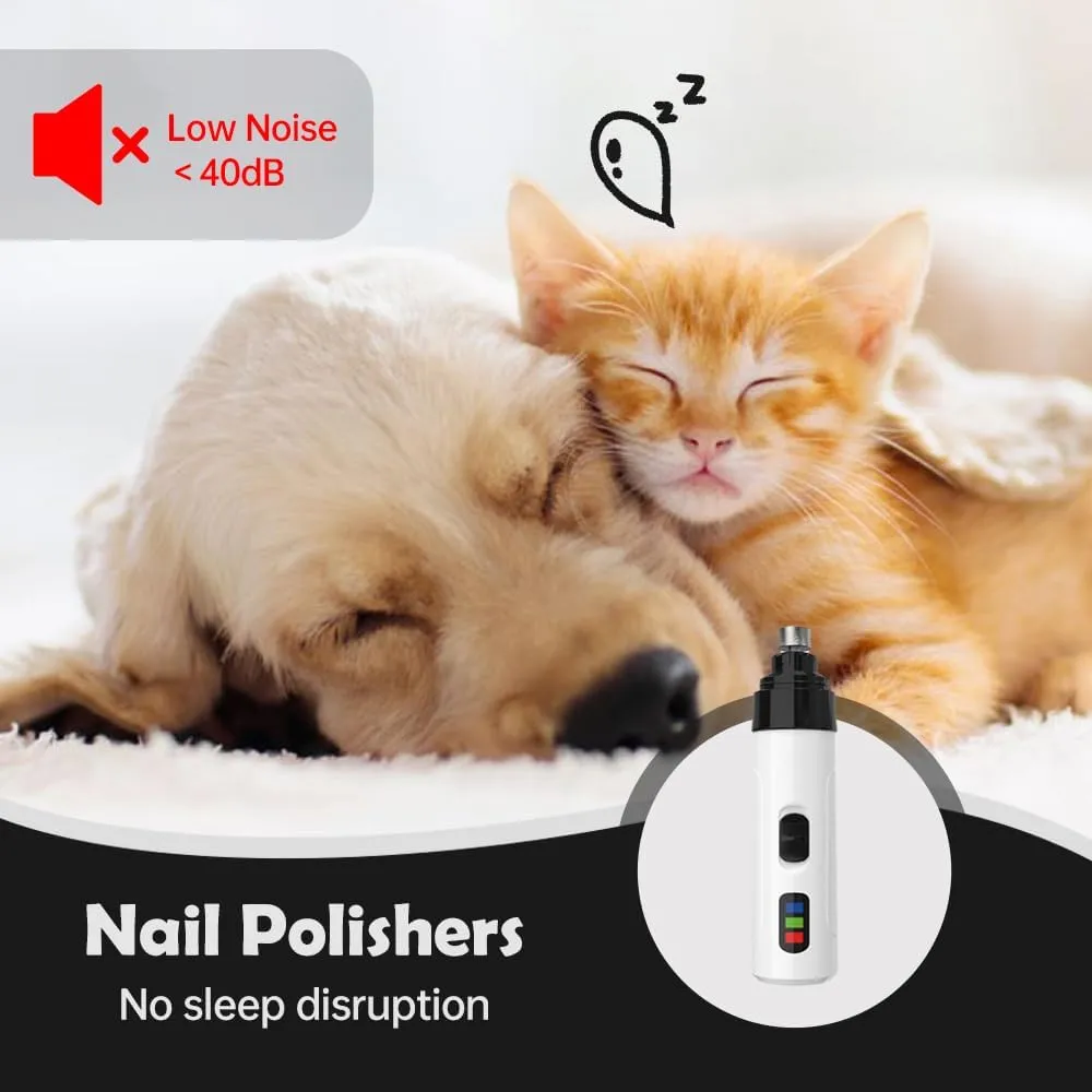 Dog Nail Grinder, 2024 New Silent Nail Grinder Pro for Dogs Silent Dog Nail Trimmer, Rechargeable Micro Precision Electric Dog Nail Clippers Pet Paws Grooming Smoothing Tool (#1 Set)