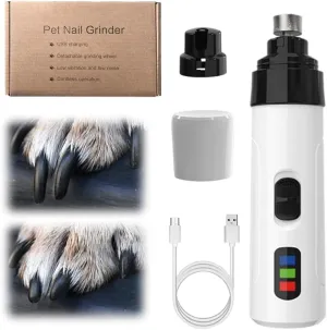 Dog Nail Grinder, 2024 New Silent Nail Grinder Pro for Dogs Silent Dog Nail Trimmer, Rechargeable Micro Precision Electric Dog Nail Clippers Pet Paws Grooming Smoothing Tool (#1 Set)