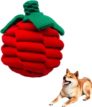 Dog Rope Toy, Tug of War & Teething Chews for Medium Dogs - Tomato-M