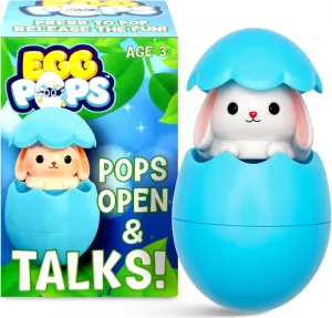 Egg Pops Animals Fidget Toys - Pop & Play Egg with Sound FX, Funny Gag Gifts for Teens, Interactive Sensory Toys for Kids, Collectable Character Novelty Gifts (Bunny)