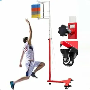 Free-Standing Jump Measurement TesterAdjustable Vertical Jump Tester, Vertical Challenger Jump Tester Measurement Tool High Jump Training, for Basketball/Badminton- Reset Draw Cord Moving~/