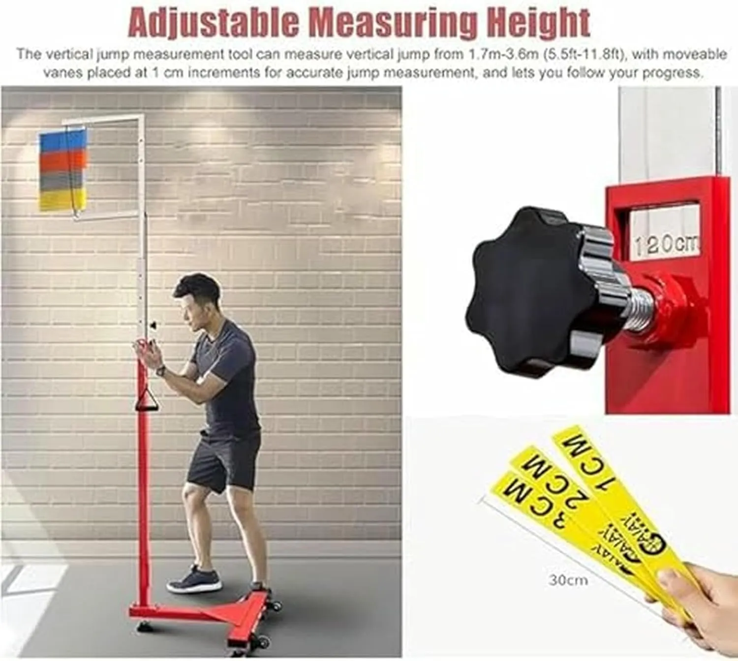 Free-Standing Jump Measurement TesterVertical Jump TesterAdults Vertical Jump Tester,Floor Standing High Jump Training Equipment Vertical Test Jump Measurement Tester~/