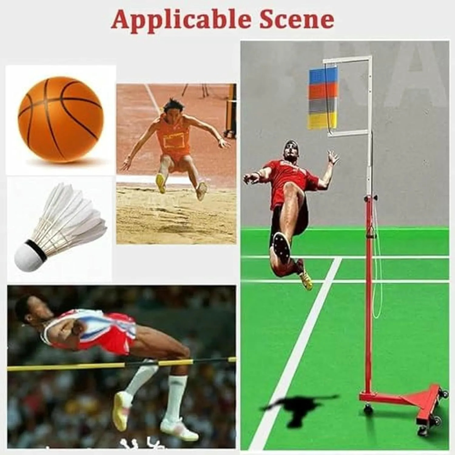 Free-Standing Jump Measurement TesterVertical Jump Trainer, Vertical Jump Tester, Jump Height Gauge, Vertical Jump Tester, Pull Cord and Moving Wheel Reset~/