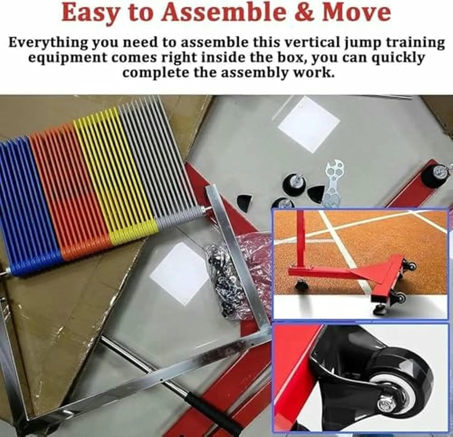 Free-Standing Jump Measurement TesterVertical Jump Trainer, Vertical Jump Tester, Jump Height Gauge, Vertical Jump Tester, Pull Cord and Moving Wheel Reset~/