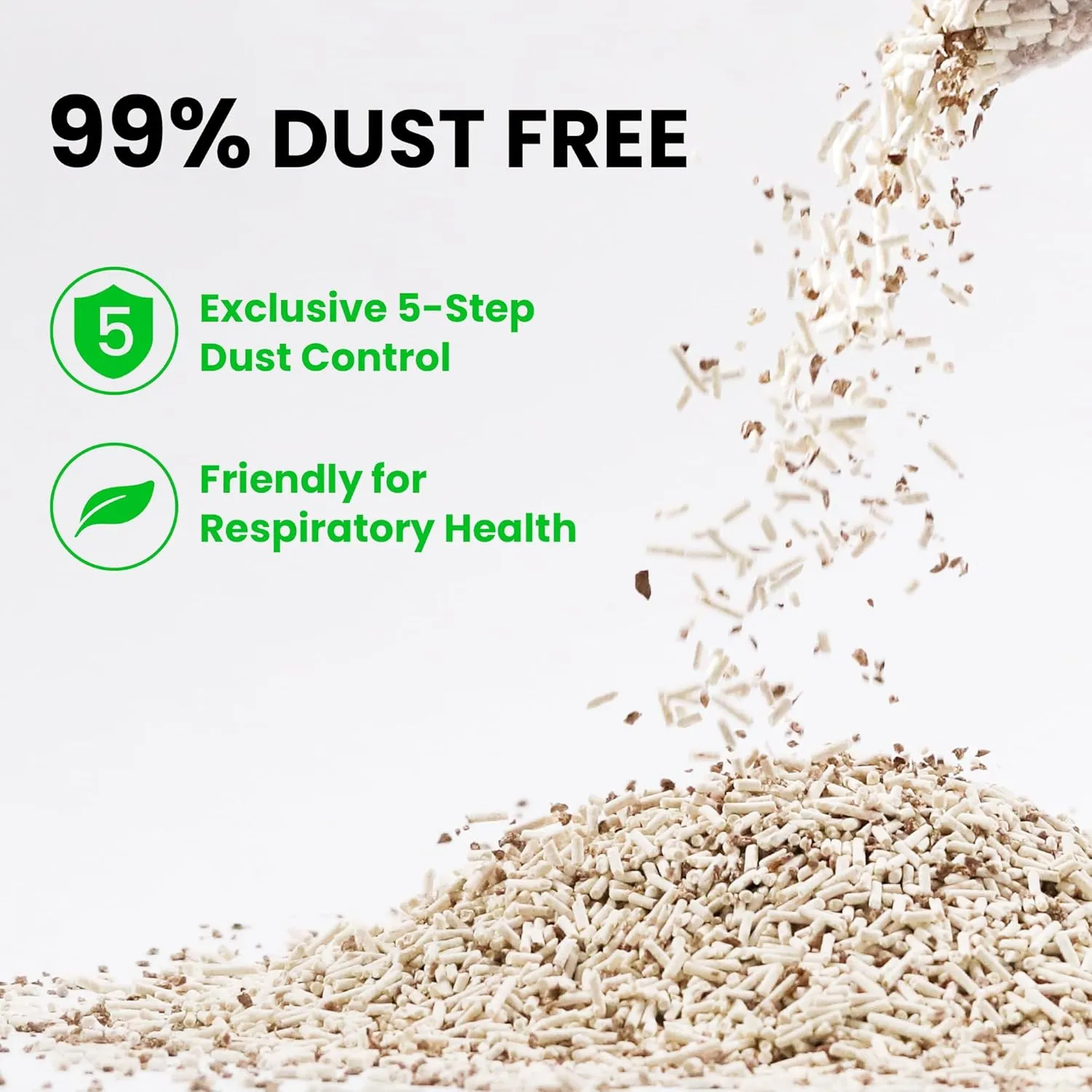 FUKUMARU Tofu Cat Litter, Dust Free Clumping Cat Litter Pellets, 100% Natural Ingredients, Lightweight, Flushable, Ultra Absorbent, Low Tracking, Odor Control, Apple Wood Pellets (8lb x 4 Bags)
