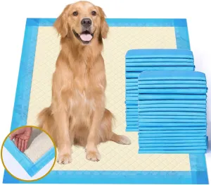 Gardner Pet Ultra Absorbent Thicker Dog Pee Pads Extra Large XL 28"x34" Leak-Proof Odor-Control Blue Puppy Training Pads Full Edge-Wrapping Pad for Dogs Dogs, Puppies, Doggie, Cats, Rabbits - 30 Ct