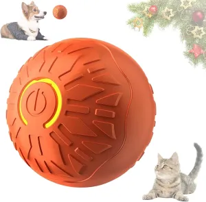 HISKI Interactive Cat Ball Toys, 2025 Pet Rolling Ball Touch Motion Activated Rolling Balls with Type C Cord and Tail Interactive Cats Toys Balls for Indoor Outdoor Cats Dogs Toys (Orange, 1pcs)