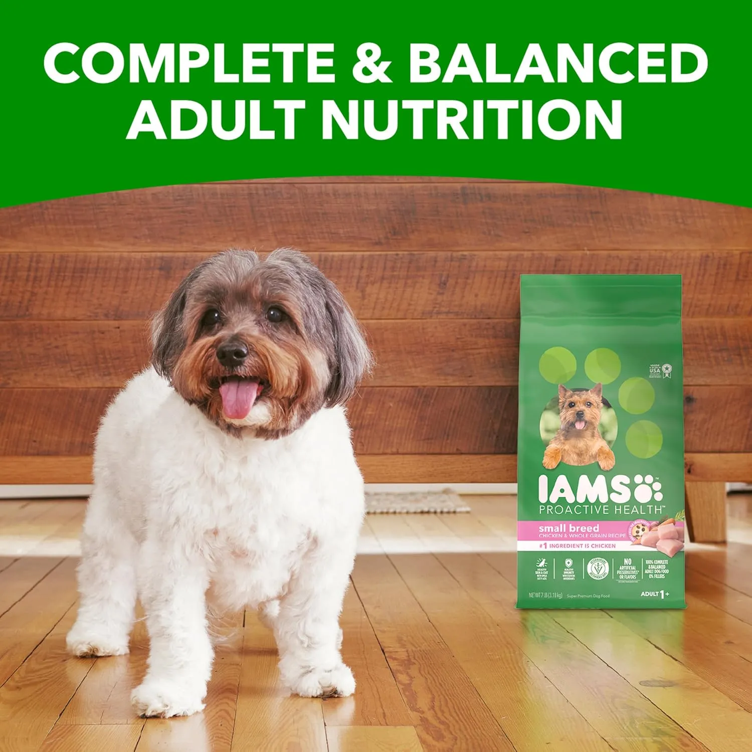 IAMS Proactive Health Small Breed Dog Food Dry with Real Chicken, 15 lb. Bag