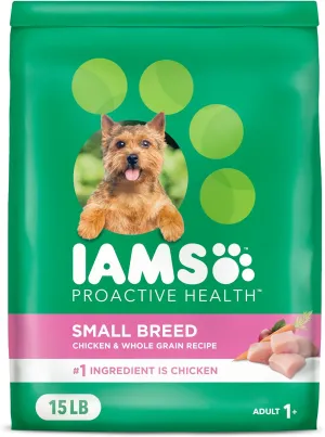 IAMS Proactive Health Small Breed Dog Food Dry with Real Chicken, 15 lb. Bag