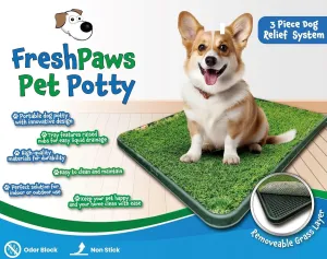 Indoor and Outdoor Dog Potty System Features Realistic, Residential Lawn-Grade Artificial Grass for Training Puppies, Apartment Use, and Balcony Use-FreshPaws Portable Dog Potty