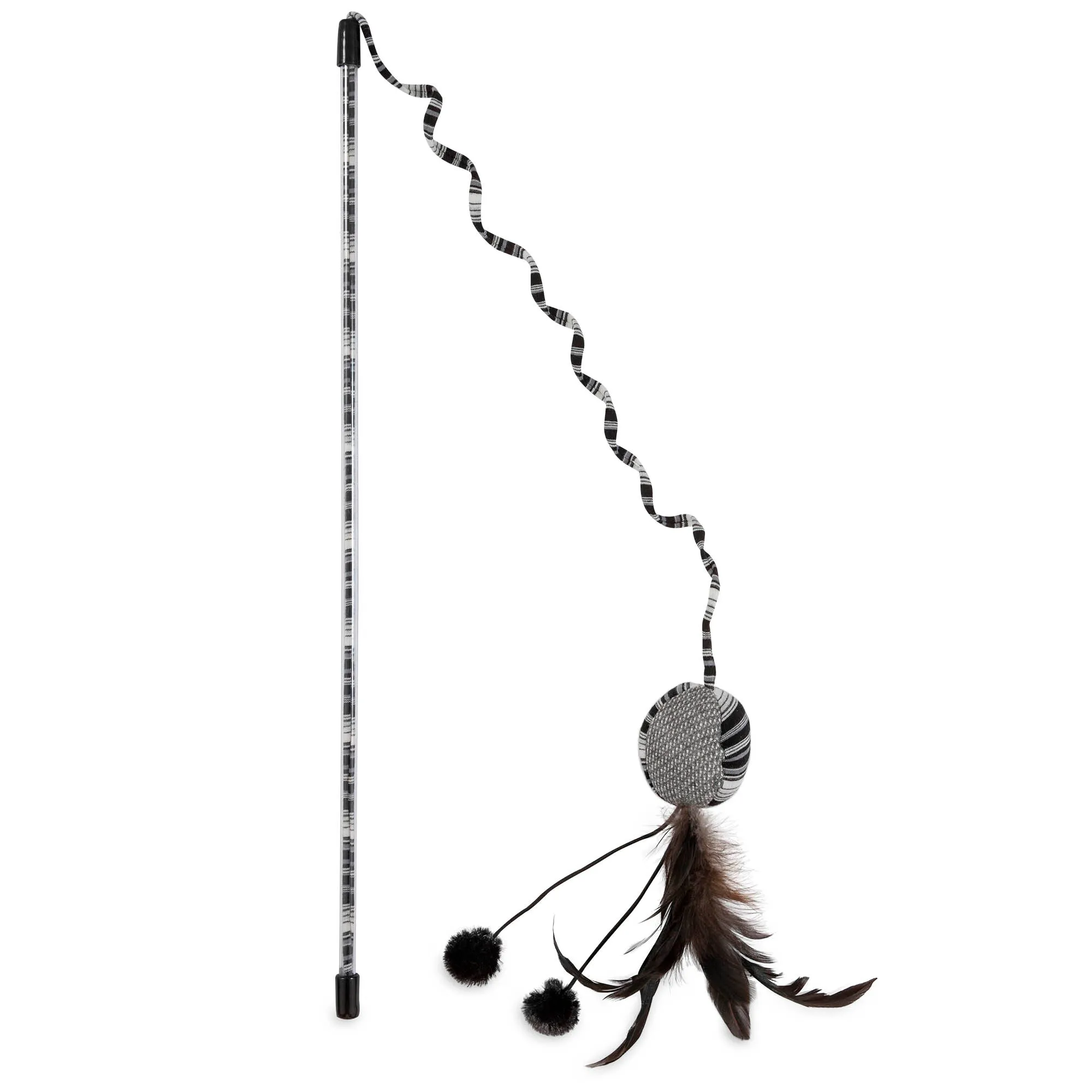 JW Feather Ball Cat Wand Toy