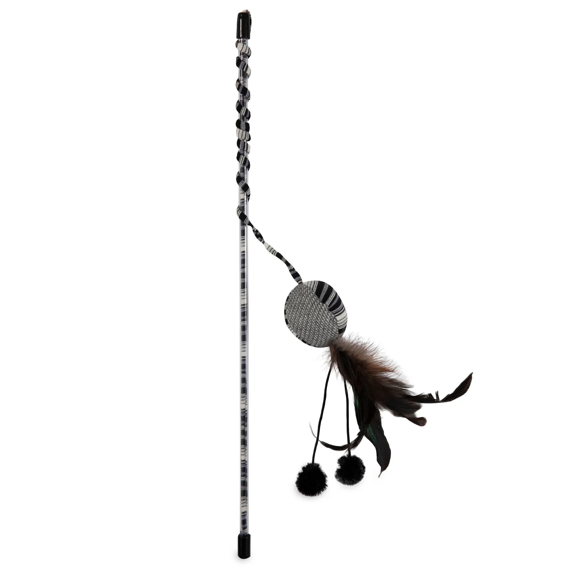 JW Feather Ball Cat Wand Toy