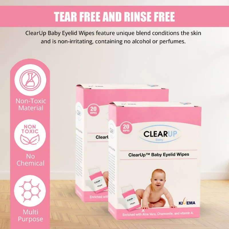 Kivema Organic baby wipes baby cleaning wipes around Eye and Ear 20Pcs