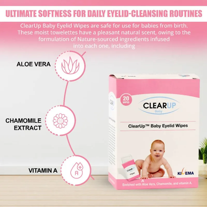 Kivema Organic baby wipes baby cleaning wipes around Eye and Ear 20Pcs