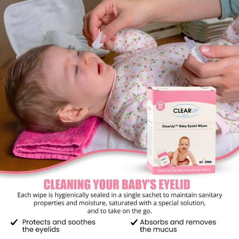 Kivema Organic baby wipes baby cleaning wipes around Eye and Ear 20Pcs