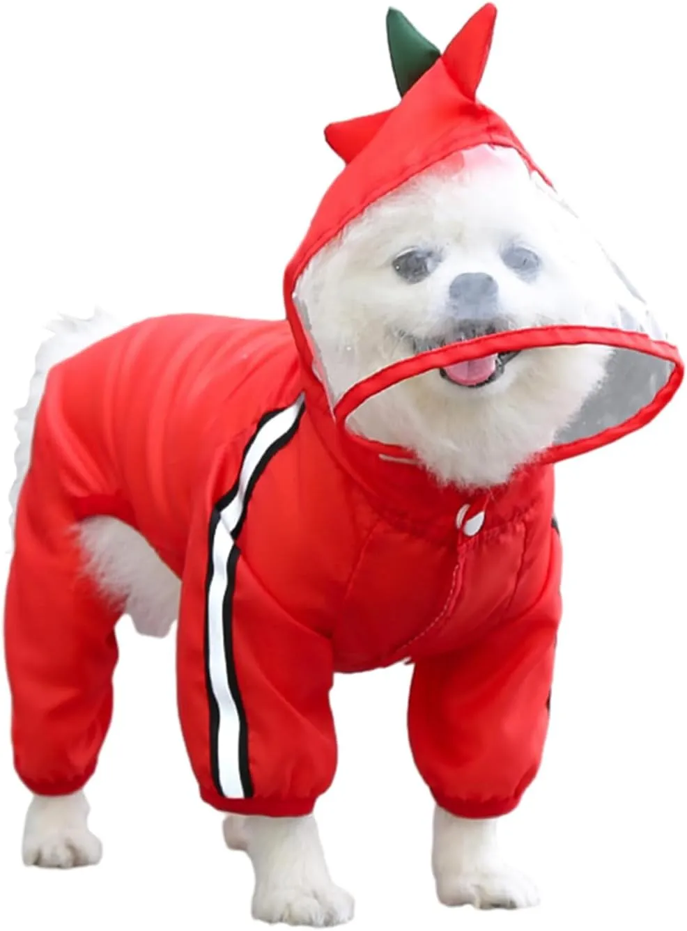 MANON ROSA Dog Raincoat Waterproof & Quick-Drying Puppy Rain Coat with Hood and Leash Hole Cute Hooded Rain Poncho Gear Clothes for Small Medium Large Dogs (Dinosaur,X-Small)