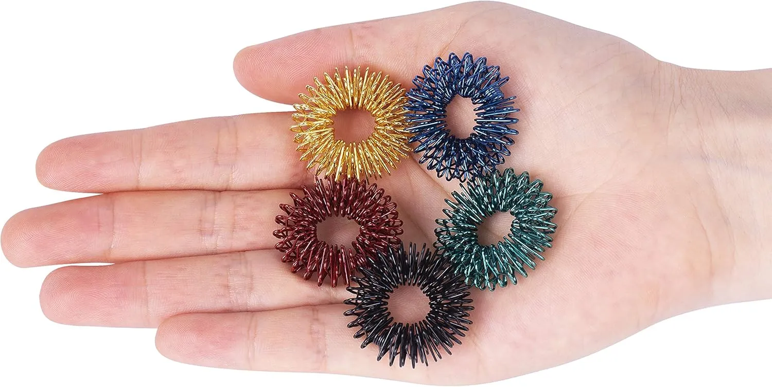 Mr. Pen- Spiky Sensory Rings, 10 Pack, Stress Relief Fidget Sensory Toys, Fidget Rings, Fidget Ring for Anxiety, Stress Relief Rings, Massager for Fidget ADHD Autism, Silent Stress Reducer Ring
