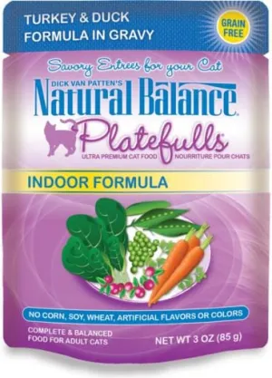 Natural Balance Platefulls Indoor Turkey and Duck Formula in Gravy Pouch Wet Cat Food
