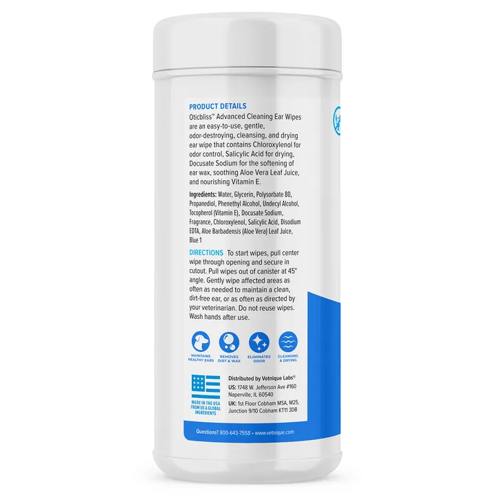 Oticbliss™ Advanced Cleaning Ear Wipes XL - 60 ct