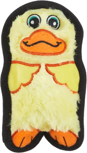 Outward Hound Durablez Minis Stuffing-Free Squeaky Interactive Dog Toy, Tough Plush, Duck, Yellow, XS