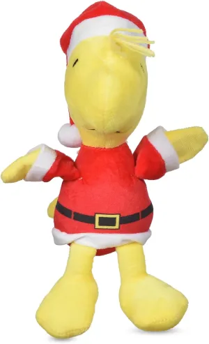 Peanuts for Pets 9" Holiday Woodstock Santa Plush Dog Toy with Squeaker | Yellow and Red Charlie Brown Plush Dog Toy | Medium Squeaky Dog Toys- Cute and Soft Stuffed Dog Toys for All Dogs Toy Bin