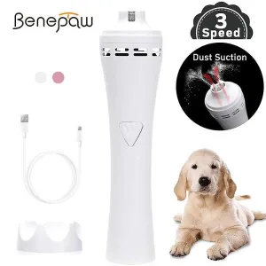 Pet nail tools dog nail grinder dust suction 3 speed painless low noise pet tools usb charging nail trimmer white