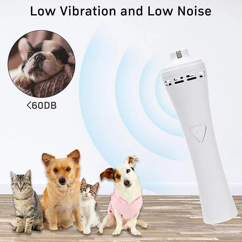 Pet nail tools dog nail grinder dust suction 3 speed painless low noise pet tools usb charging nail trimmer white