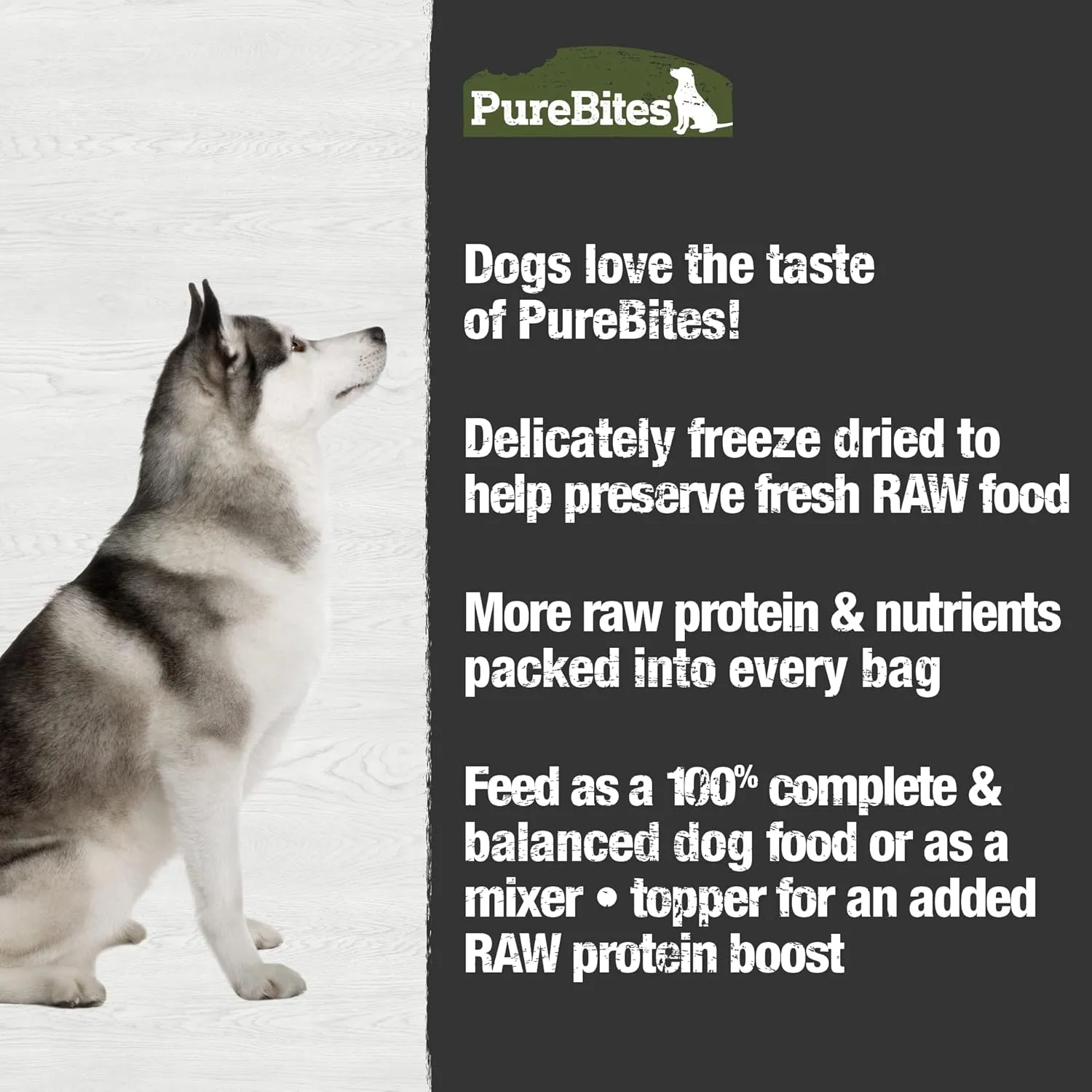 PureBites Beef Freeze Dried Dog Food  Topper, 20 Ingredients, Made in USA, 10oz