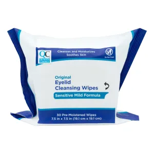 Quality Choice Eyelid Cleansing Wipes. Soothing, Individually wrapped 30 Pack For Daily Or On The Go Use. Ideal For Sensitive Eyes And Skin. Gentle Formula Removes Oil, Eyeliner & Mascara.