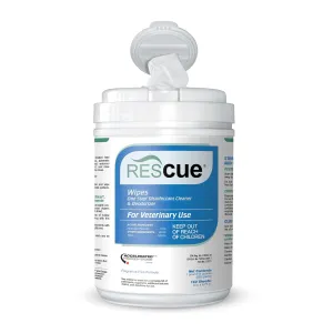 REScue One-Step Disinfectant Cleaner & Deodorizer Wipes for Vet Use  Cleaner for Kennels, Litter Boxes, Vet Offices, Pet Grooming Surfaces, Pet Items  Wipes Canister, 160-Count (Pack of 1)