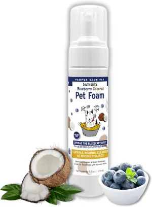 Showseason Blueberry-Coconut Pet Face Foam Cleanser for Dogs and Cats 8.5 oz. | No Rinsing Required | Easy Cleaning | Biodegradable and Non-Toxic | Made in The USA