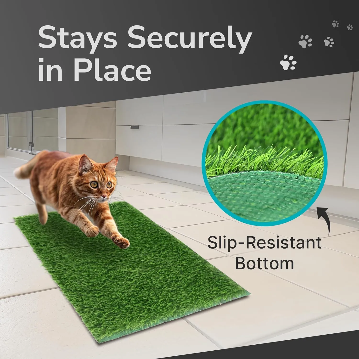 Skywin TidyFriend Cat Litter Box Mat, Cat Litter Rug Catcher, Washable and Lightweight Pet Accessories for Indoor (Grey) (Green, 24 x 17.5 Inches)