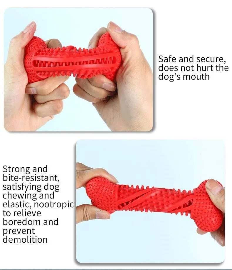 Snugarooz Lil' Baby Bone Dental Textured Rubber Chew Puppy Dog Toy - Pink - 4.25" Inches