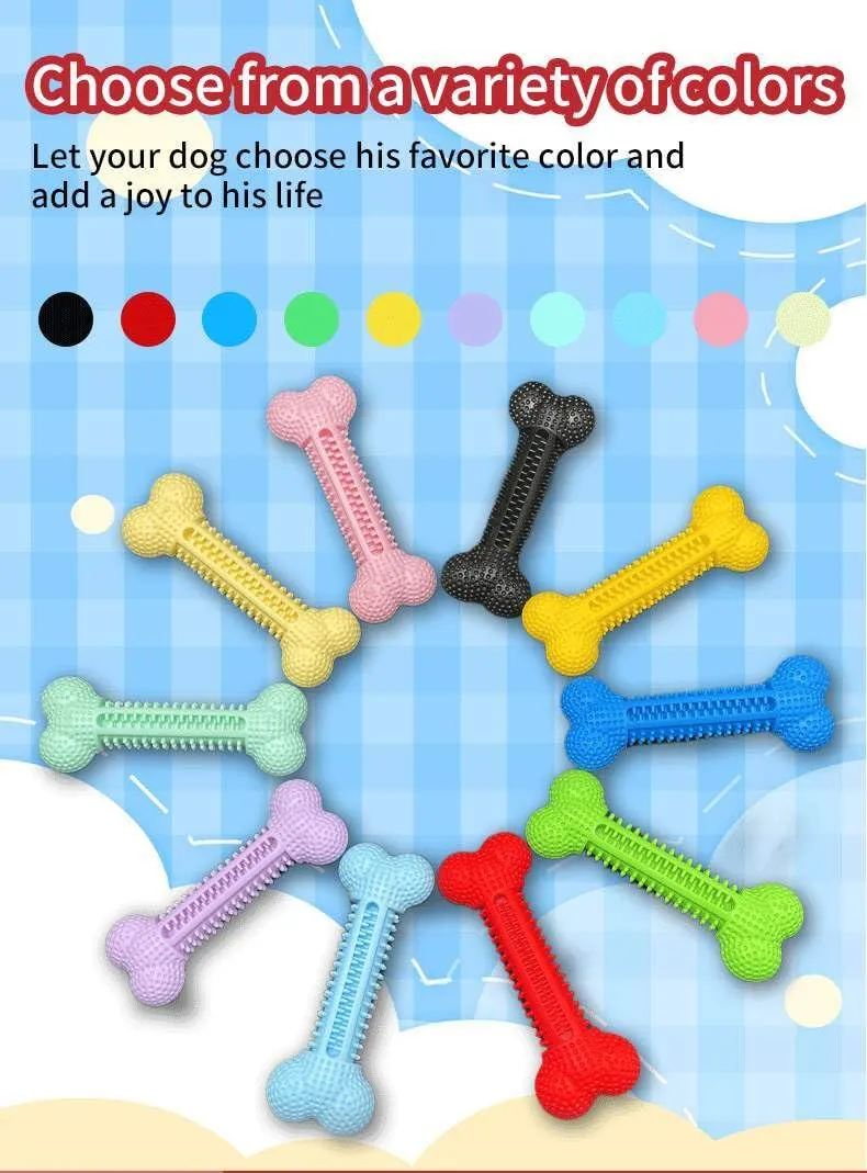 Snugarooz Lil' Baby Bone Dental Textured Rubber Chew Puppy Dog Toy - Pink - 4.25" Inches