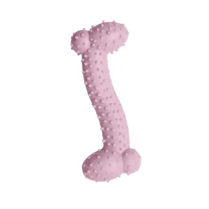 Snugarooz Lil' Baby Bone Dental Textured Rubber Chew Puppy Dog Toy - Pink - 4.25" Inches